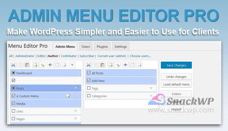 Admin Menu Editor Pro Premium WordPress Plugin