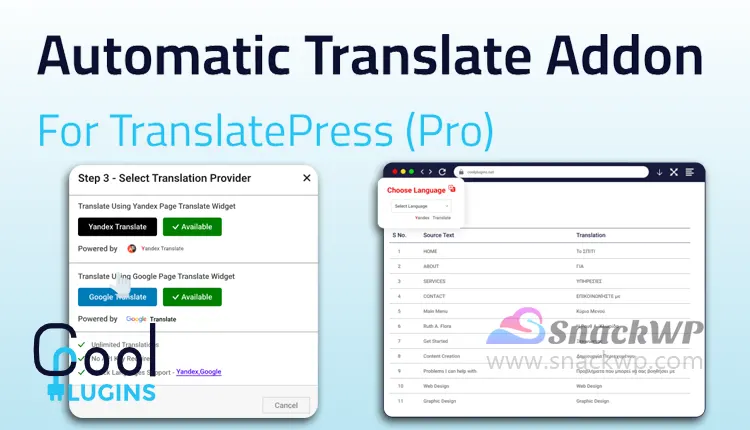 Automatic Translate Addon For TranslatePress Pro WP Plugin