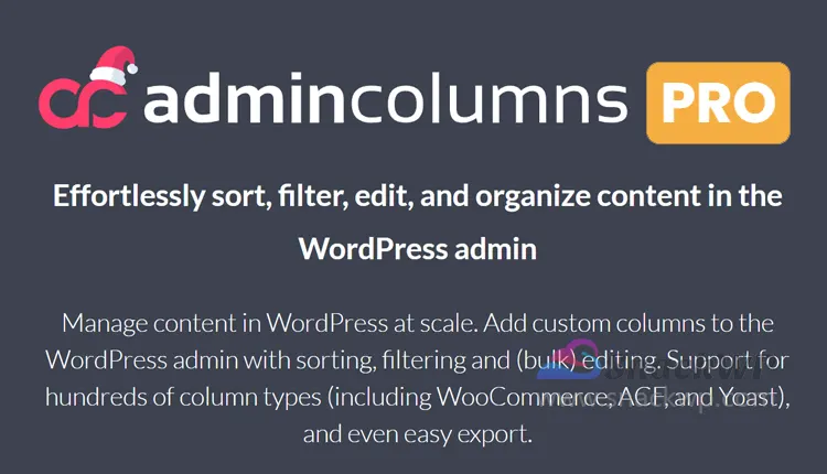 Admin Columns Pro Premium WordPress Plugin