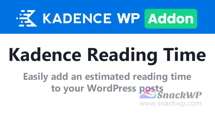 Kadence Reading Time WordPress Plugin