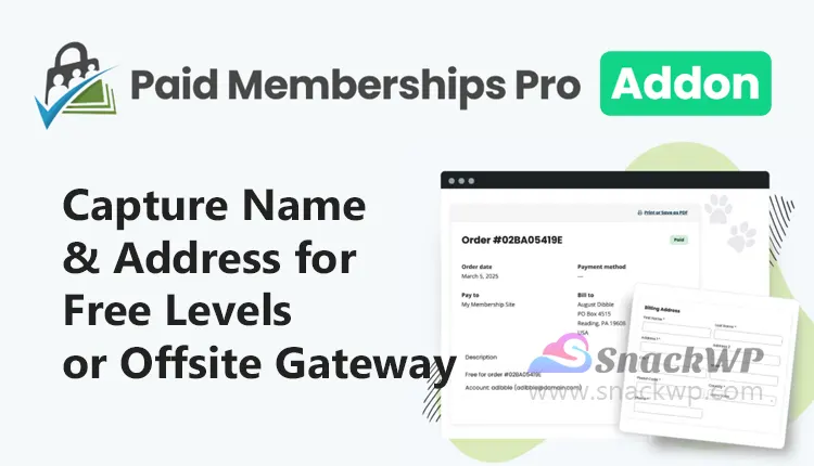 Paid Memberships Pro Address For Free Levels Addon WordPress Plugin