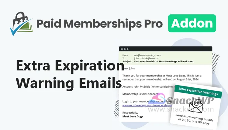 Paid Memberships Pro Extra Expiration Warning Emails Addon WordPress Plugin