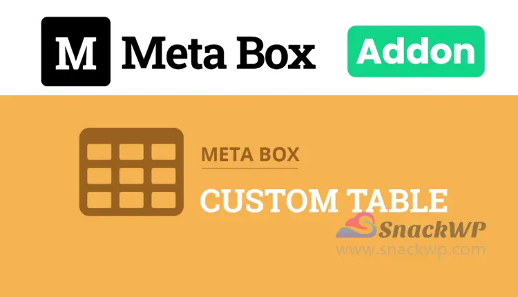 Meta Box MB Custom Table Addon WordPress Plugin