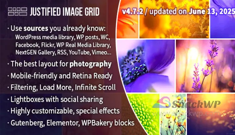 Justified Image Grid Premium WordPress Plugin