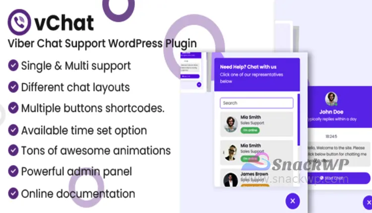 vChat Viber Chat Support Premium WordPress Plugin