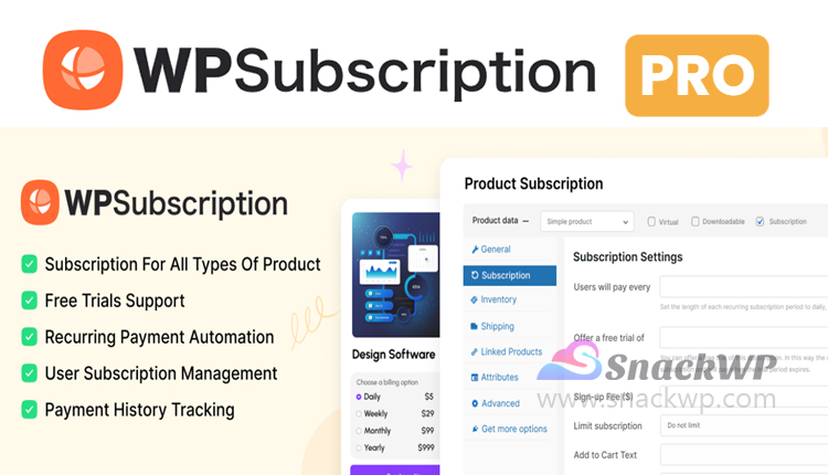 WPSubscription Pro Premium WordPress Plugin